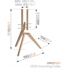 NEXT OP1 TV FloorStand LIGHT OAK